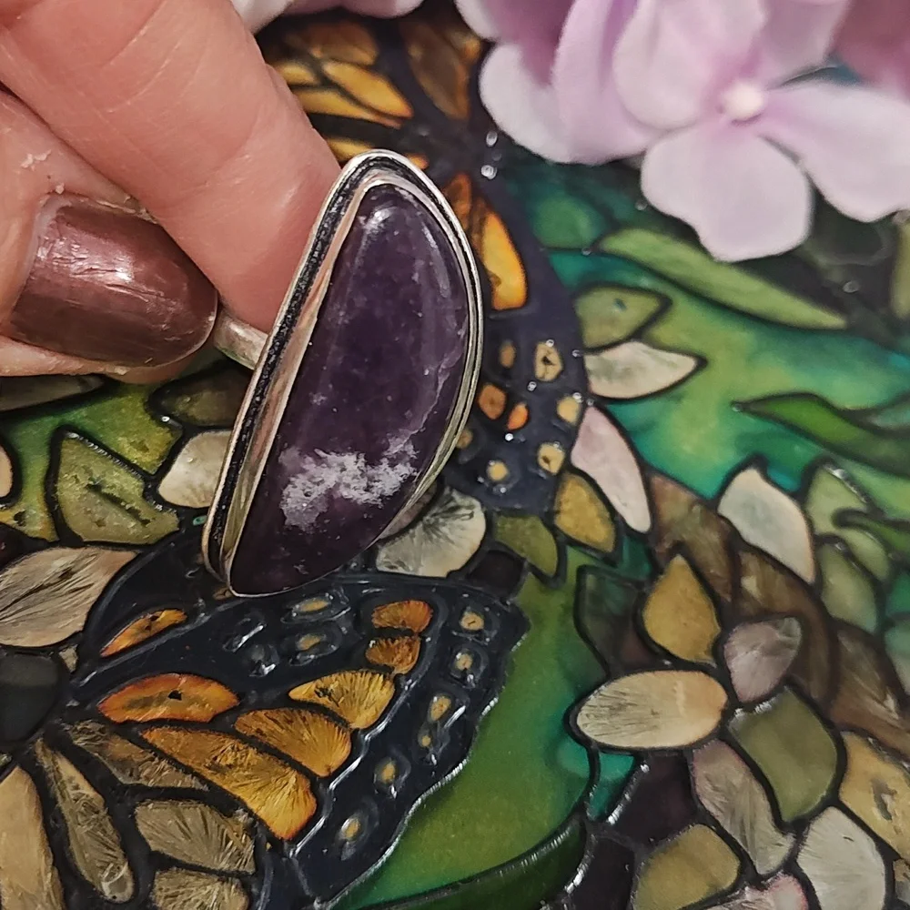 Lepidolite Gemstone Ring - Size 9 - Picture 5 of 8